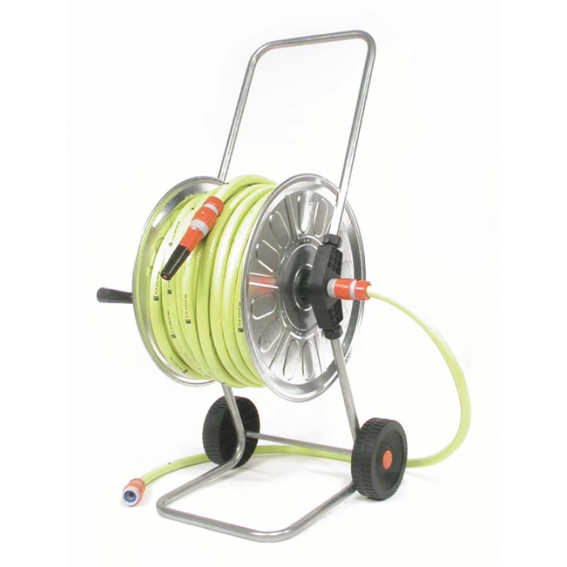 Talen Tools Haspel, Gemonteerd 50m - 1/2" Met Gele Tuinslang En Koppelingen 1 Talen Tools Haspel, Gemonteerd 50m - 1/2" Met Gele Tuinslang En Koppelingen